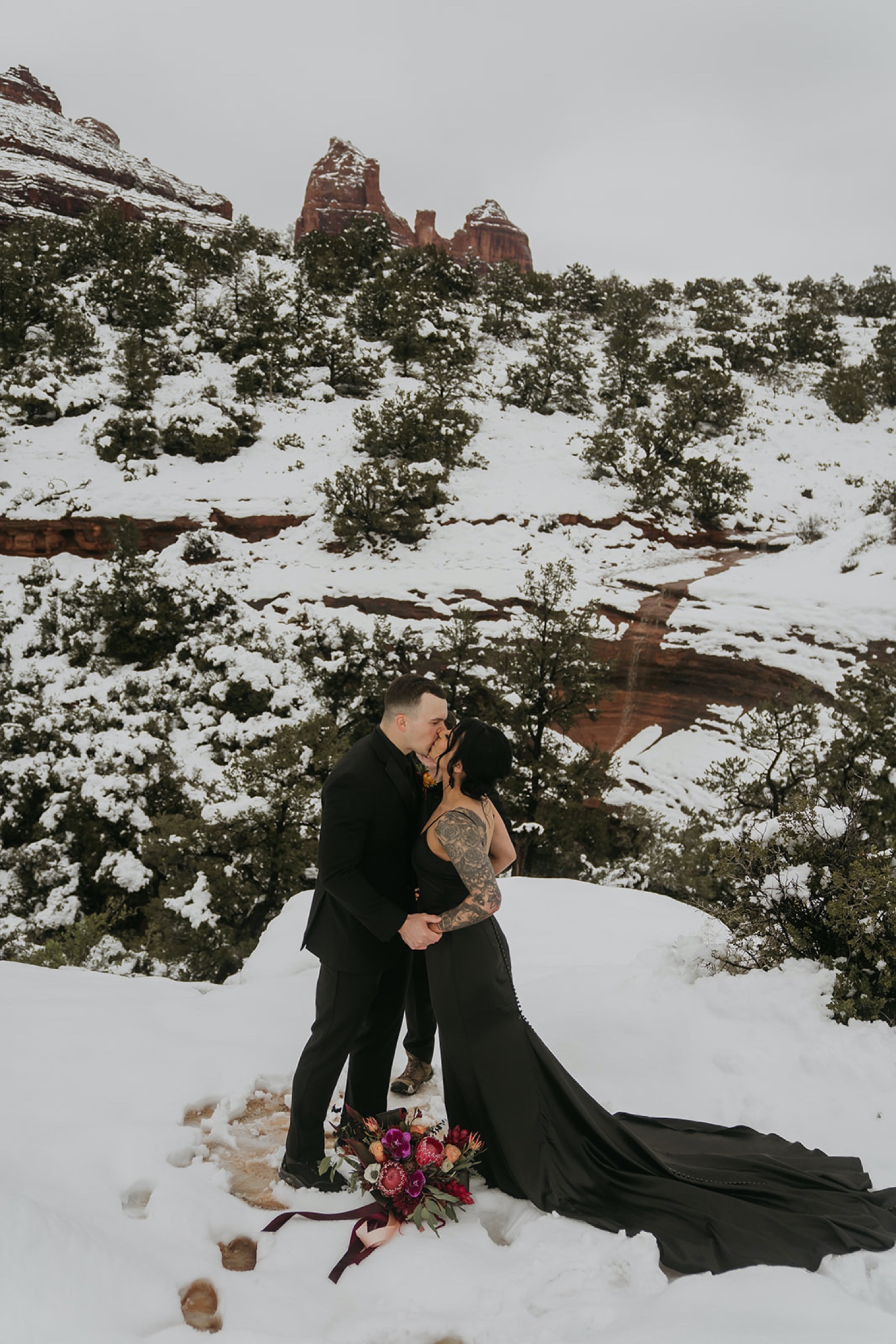 winter elopement wedding dress Picking the Best Hiking Wedding Dress + Hiking Tips