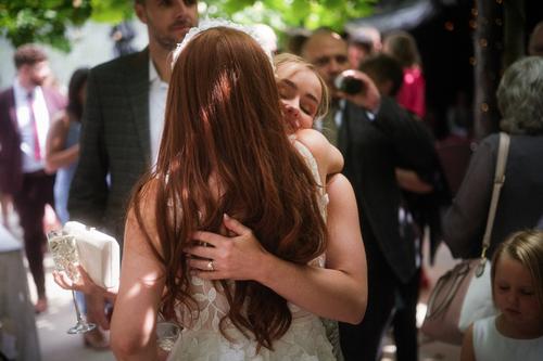 Wedding Guests hugging