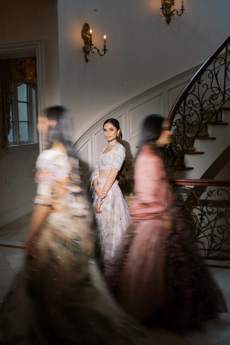 hindu engagement dress A Luxurious Indian Engagement Ceremony Elle Studios