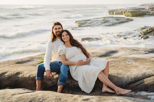 Yoga maternity beach session  La Jolla, CA — Gabrielle Fox Photography