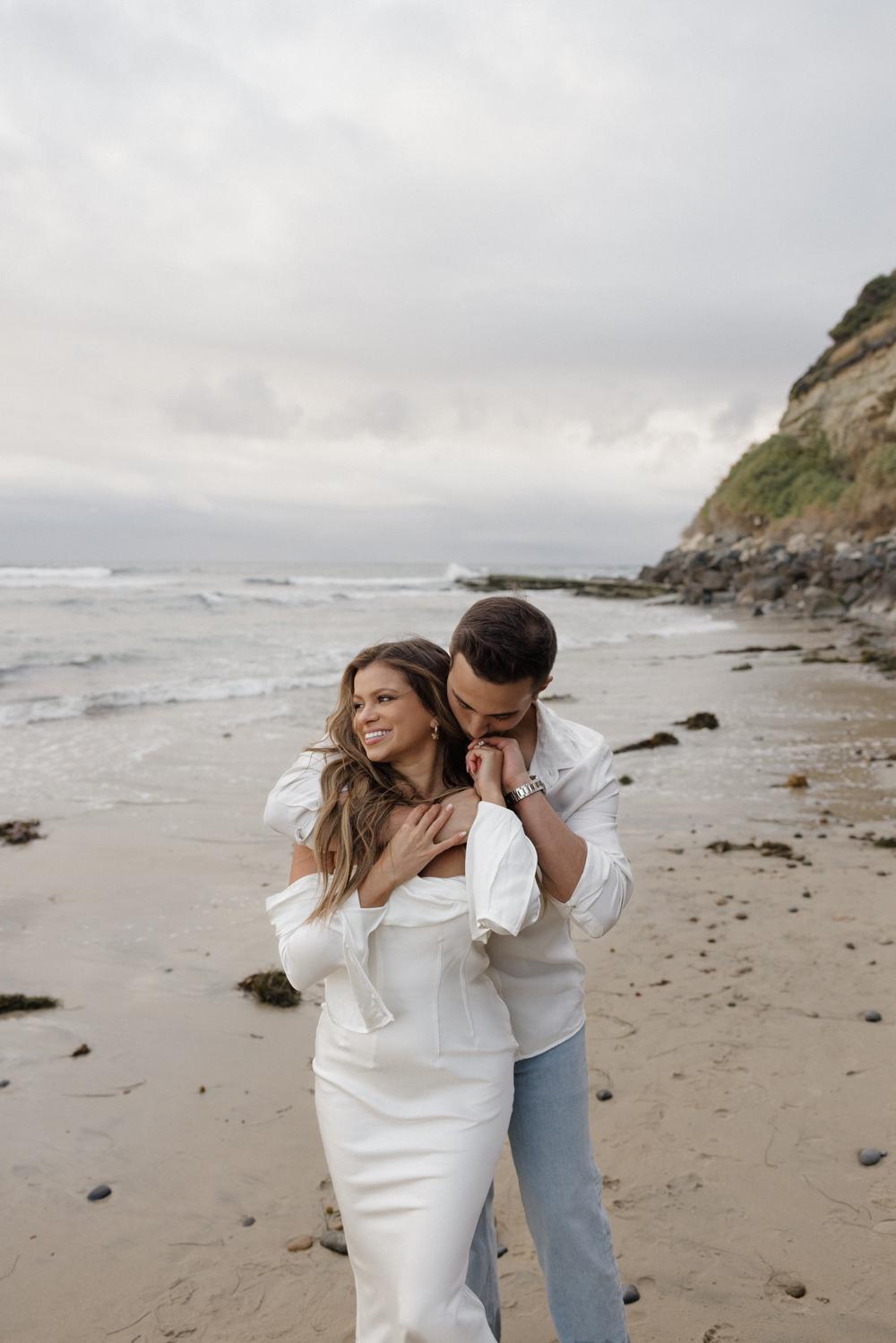 sachin and babi light blue dress West Wittering Beach Engagement Shoot main image 1