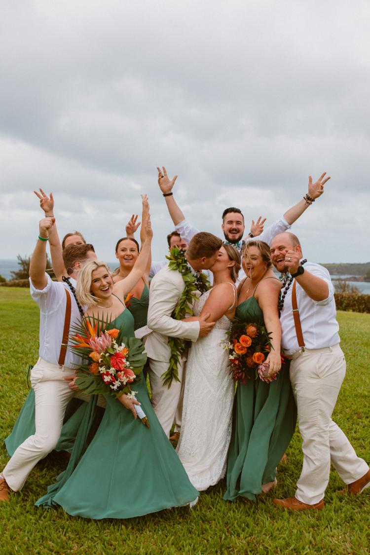 grey suits and blue bridesmaid dresses Light Grey Suit & Cobalt Tie
