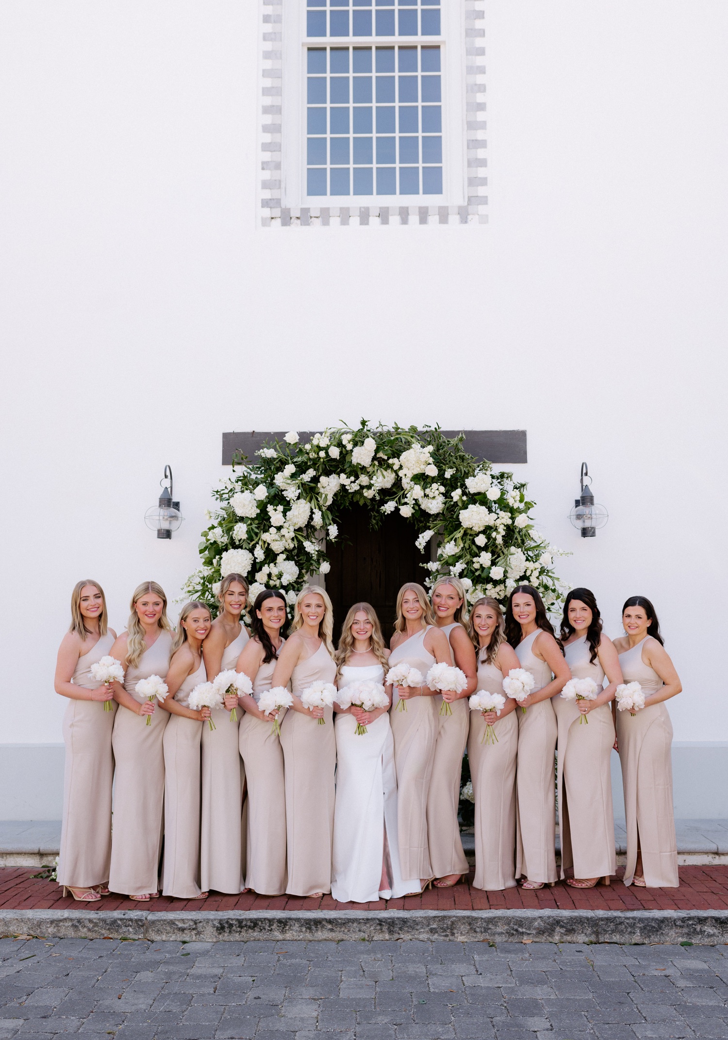rosemary bridesmaid dresses Tea-length satin wedding dress with soft scoop neck