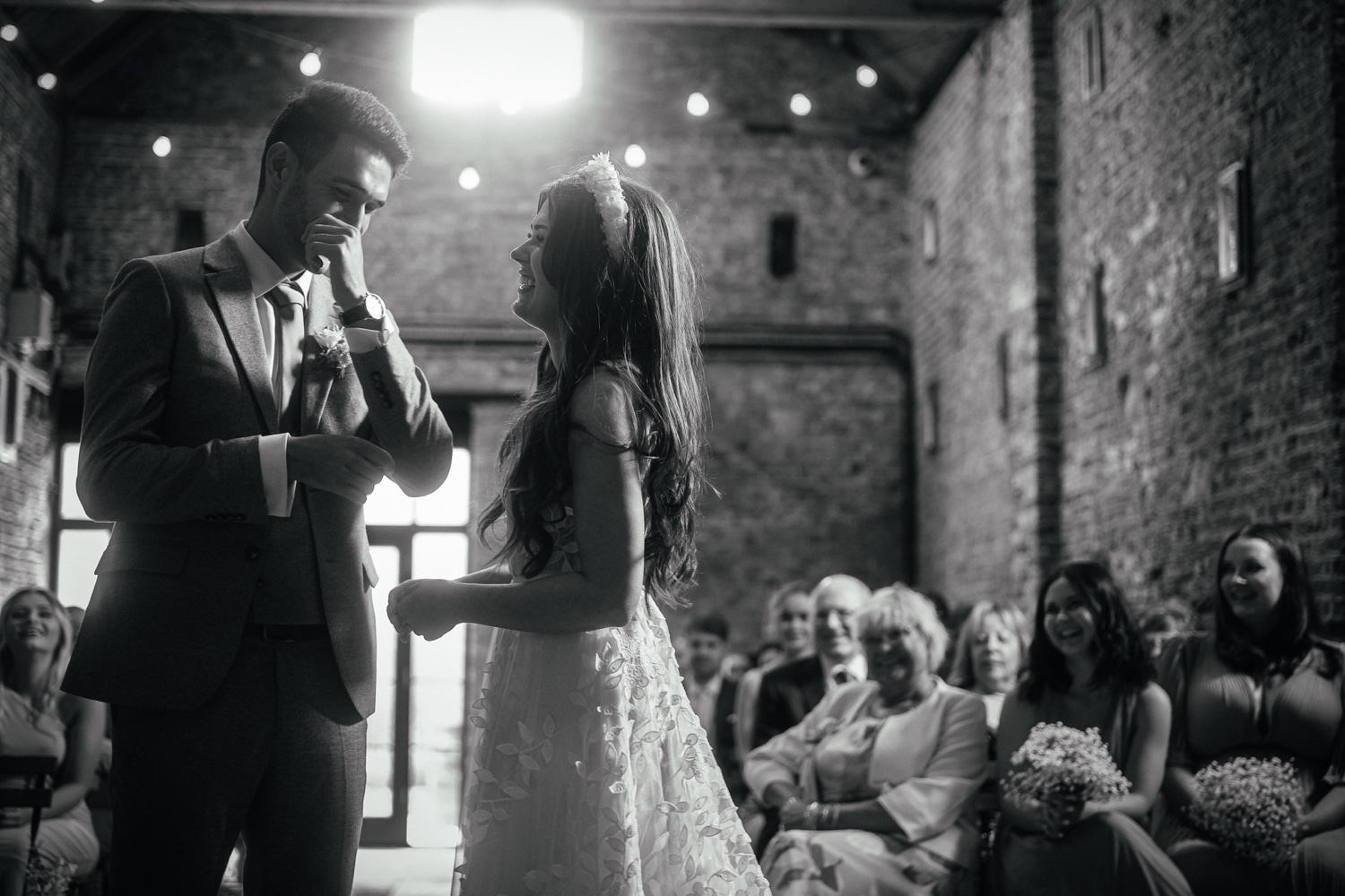 Wedding ceremony at the barns east yorkshire