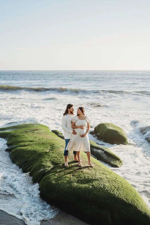 Yoga maternity beach session  La Jolla, CA — Gabrielle Fox Photography