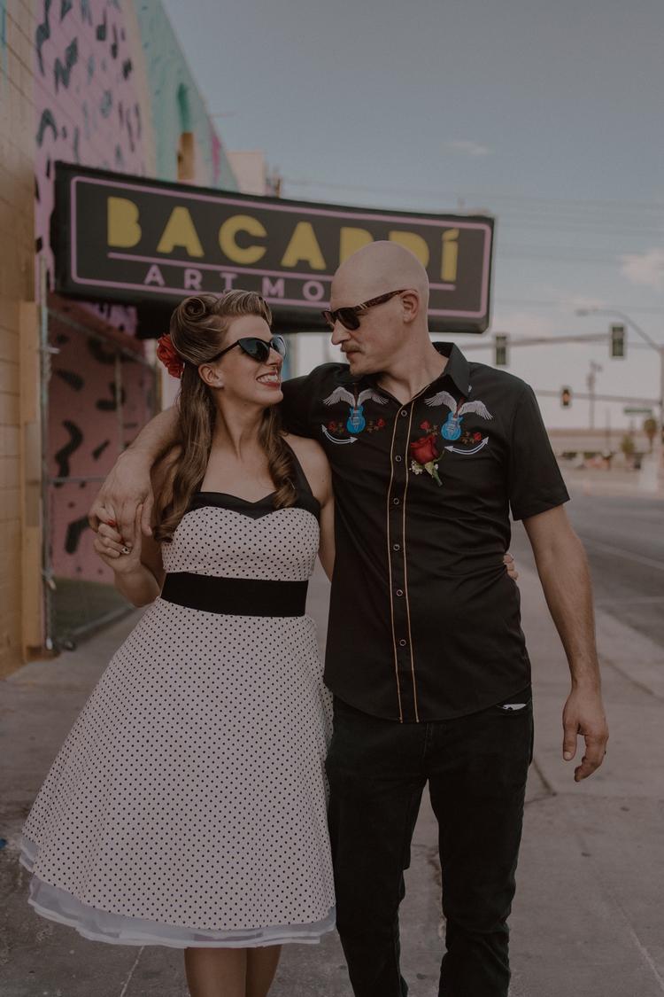 Rockabilly Themed Elopement Wedding in Downtown Las Vegas — Cruz