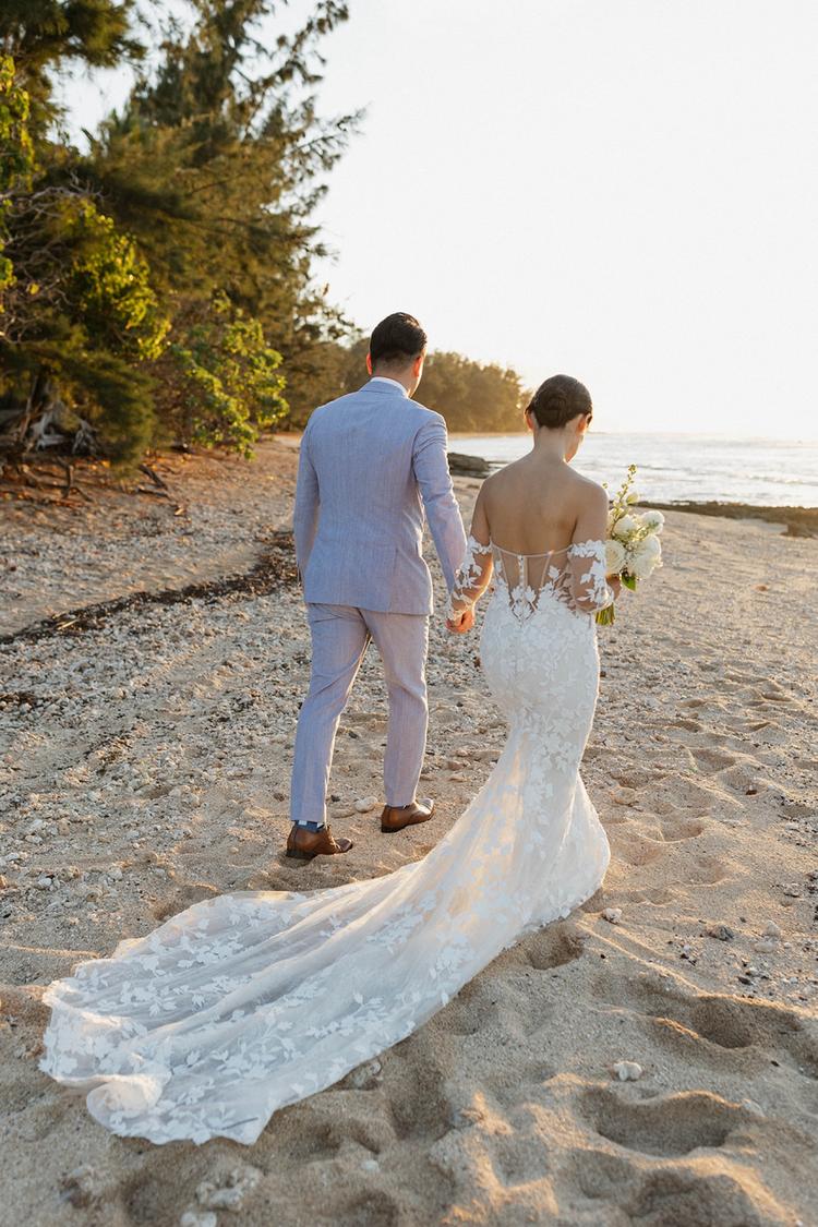 beach wedding dresses honolulu A Line V Neck Lace Short Sleeve Boho Wedding Dress Beach Bridal Gown Custom Size / White