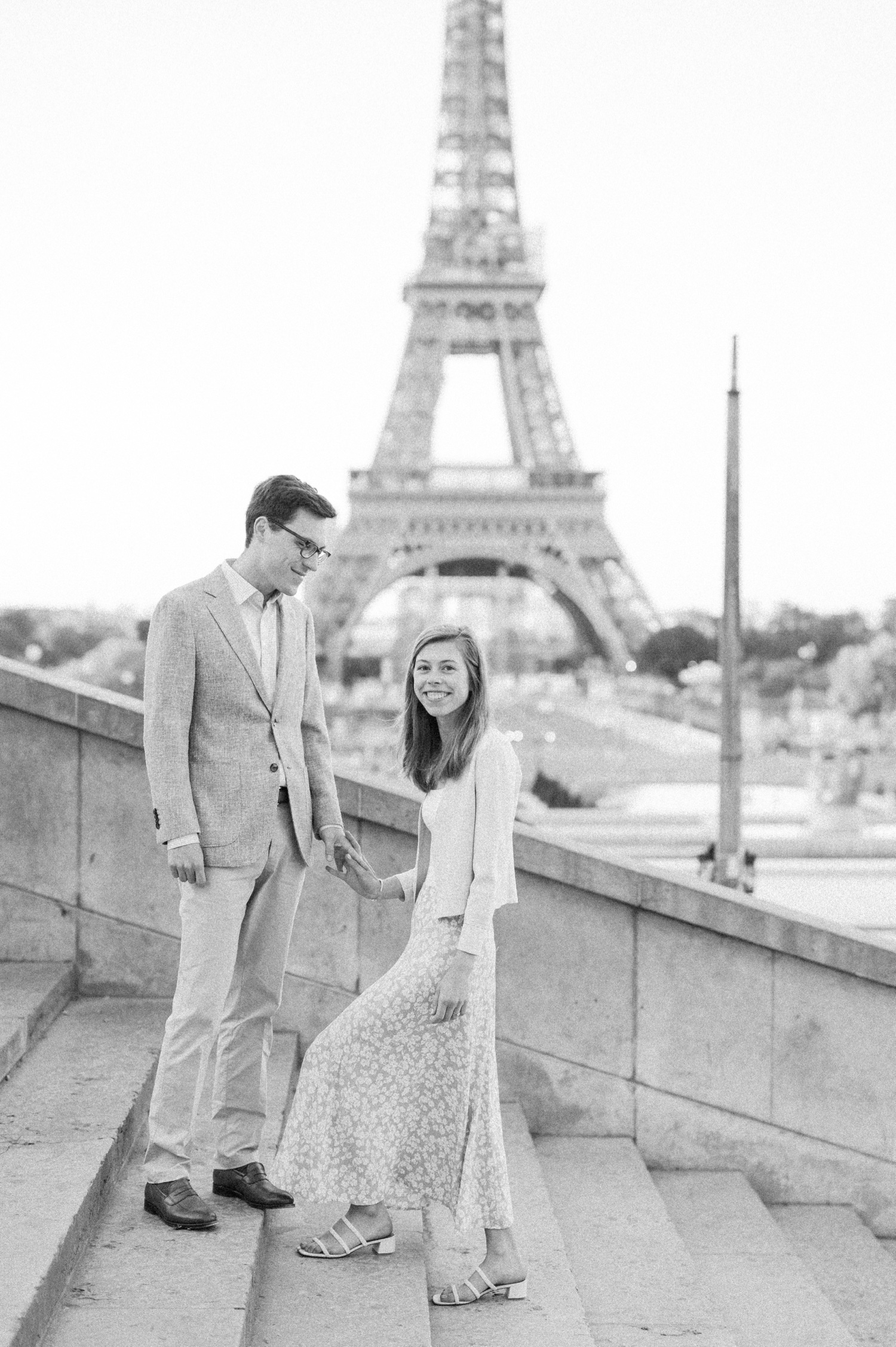 sachin and babi light blue dress Best Paris engagement outfits main image 0