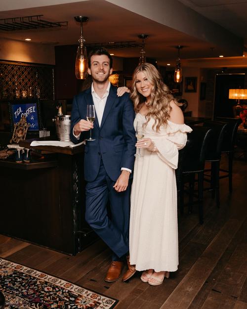 sachin and babi light blue dress Engagement Photos at The Beekman Hotel NYC | Bella & Josh